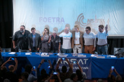Masivo acto en FOETRA en defensa de la empresa estatal ARSAT