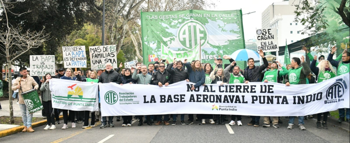 La CTA marchó contra el desmantelamiento de la Base Aeronaval de Punta Indio