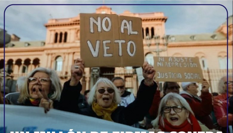 Un millón de firmas contra el veto de Javier Milei al aumento jubilatorio