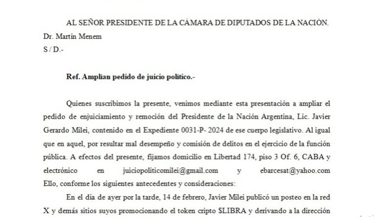 Estafa Mundial: La CTA amplía el pedido de juicio político a Javier Milei junto a otras personalidades