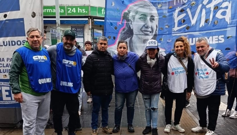Protesta de organizaciones sociales en el centro de Quilmes