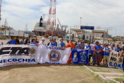 Manifestación frente al Puerto de Necochea contra la Ley de Cabotaje